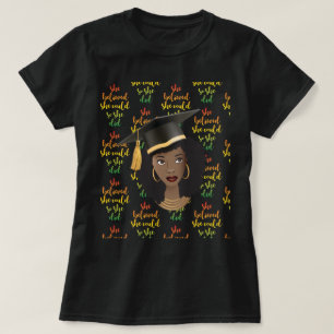 Camiseta Gorra de graduación de mujer negra, creía que podí