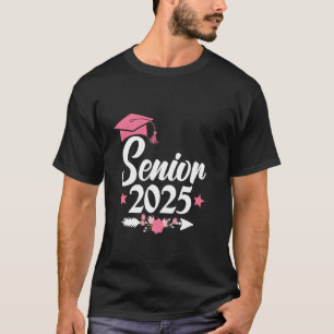 Camiseta Gorra de Graduada Rosa Senior 2025 Clase de 2025 G