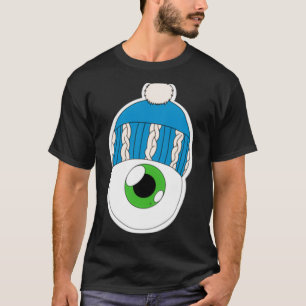 Camiseta Gorra de invierno azul Eyeball Green Iris