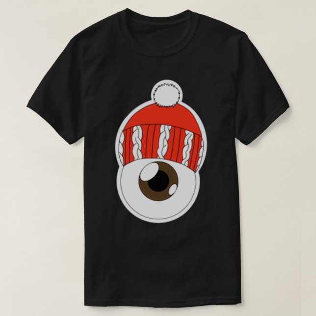 Camiseta Gorra de invierno rojo Eyeball Brown Iris (Diseño del anverso)