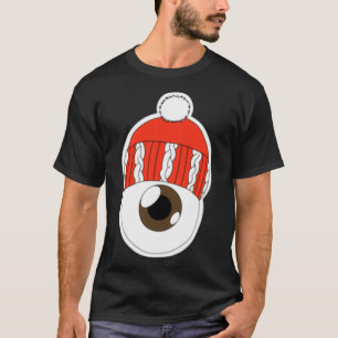 Camiseta Gorra de invierno rojo Eyeball Brown Iris