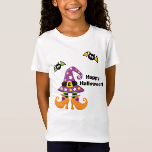 Camiseta Gorra de la bruja y pies de Halloween