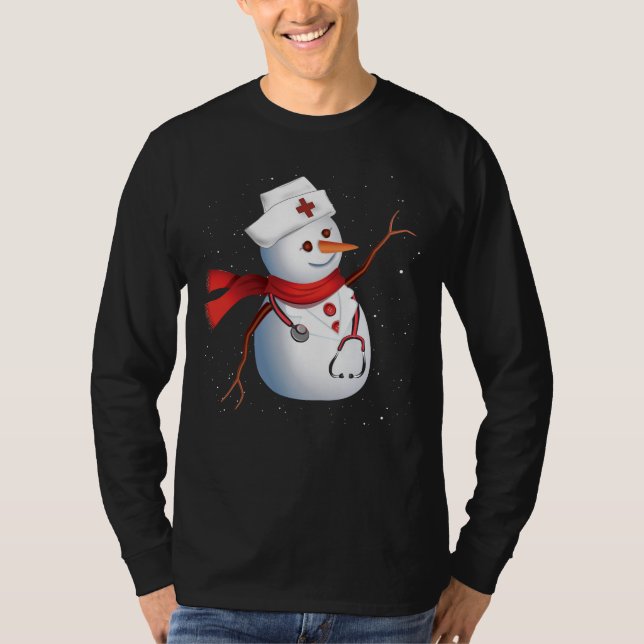 Camiseta Gorra de la enfermera que lleva a Snowman (Anverso)