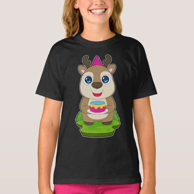 Camiseta Gorra de la fiesta de cumpleaños de renos (Anverso)