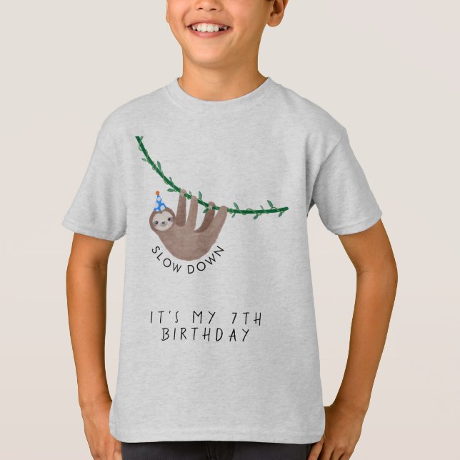 Camiseta Gorra de la fiesta de cumpleaños Sloth (Anverso)