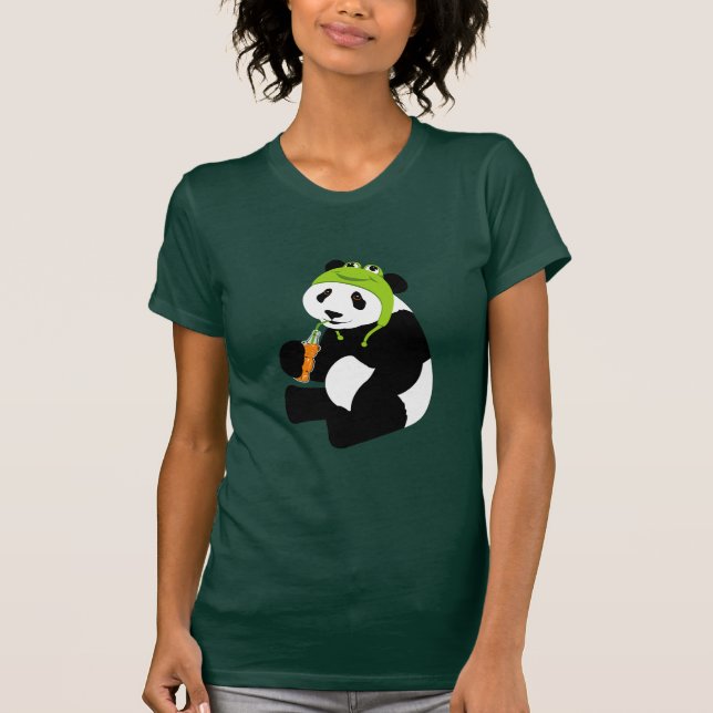 Camiseta Gorra de la rana de la panda (Anverso)