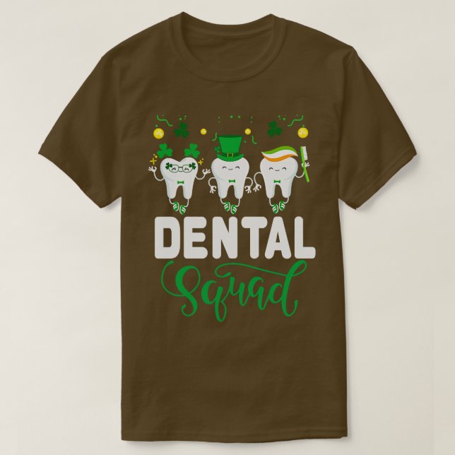 Camiseta Gorra De Leprechaun De Diente Cuidadoso Escuadrón  (Diseño del anverso)