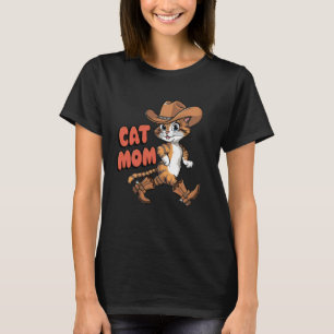 Camiseta Gorra de mamá de gato lindo Botas Vaquera Occident