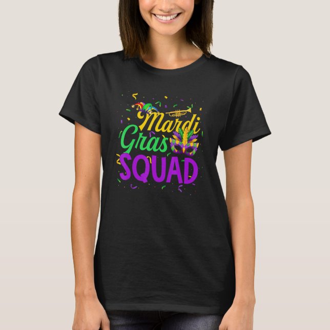 Camiseta Gorra de Mardi Gras Squad Beads Jester (Anverso)
