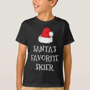 Camiseta Gorra de Navidad del esquiador favorito de Santa C