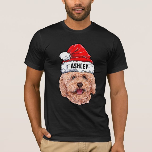 Camiseta Gorra de Navidades de caniche (Anverso)