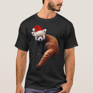 Camiseta Gorra de Navidades de la Panda Roja Santa Cute par