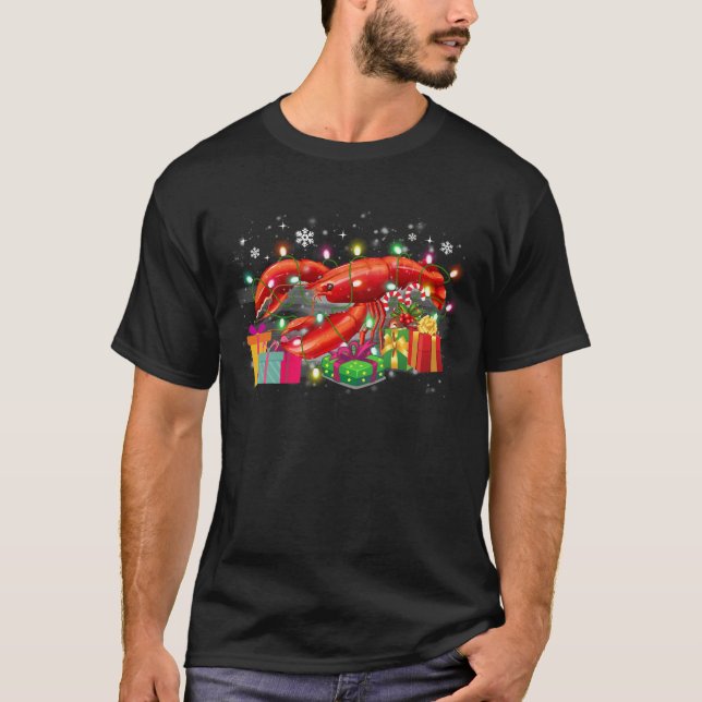 Camiseta Gorra de Navidades de langosta enciende regalo de  (Anverso)