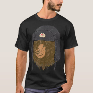 Camiseta Gorra de piel de oso rusa Ushanka Tschapka UdSSR R
