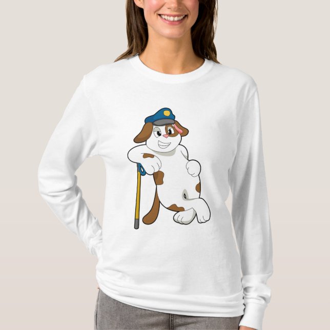 Camiseta Gorra de policía de perros (Anverso)