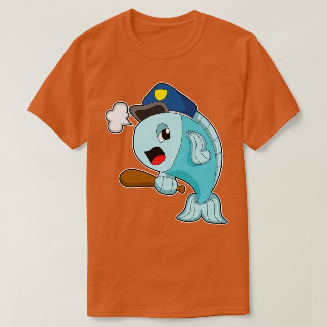 Camiseta Gorra de Policía de Pesca (Diseño del anverso)