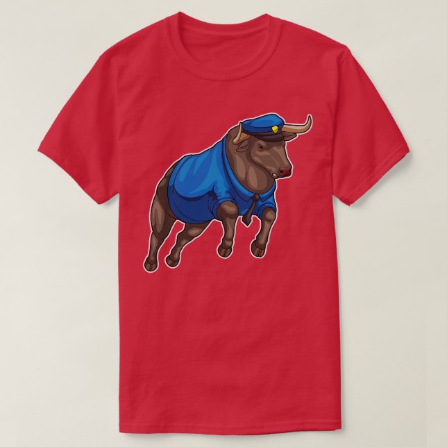 Camiseta Gorra de Policía de Policía Bull (Diseño del anverso)