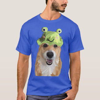 Camiseta Gorra de rana de corgi cute