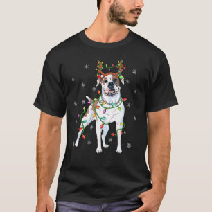 Camiseta Gorra de renos de Navidad Bulldog americano Cristo