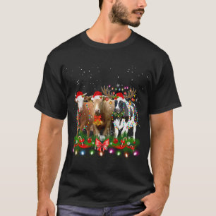 Camiseta Gorra de renos de vaca Santa Navidades enciende va