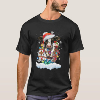 Camiseta Gorra de renos de vacas Santa Navidades luz leche 