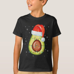Camiseta Gorra de Santa Aguacate Feliz Navidad Pijama Vegan