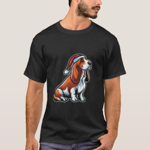 Camiseta Gorra de Santa Claus, hebilla de Basset, perrito d
