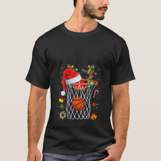 Camiseta Gorra de Santa Claus Reno Cesta de Baloncesto Dive
