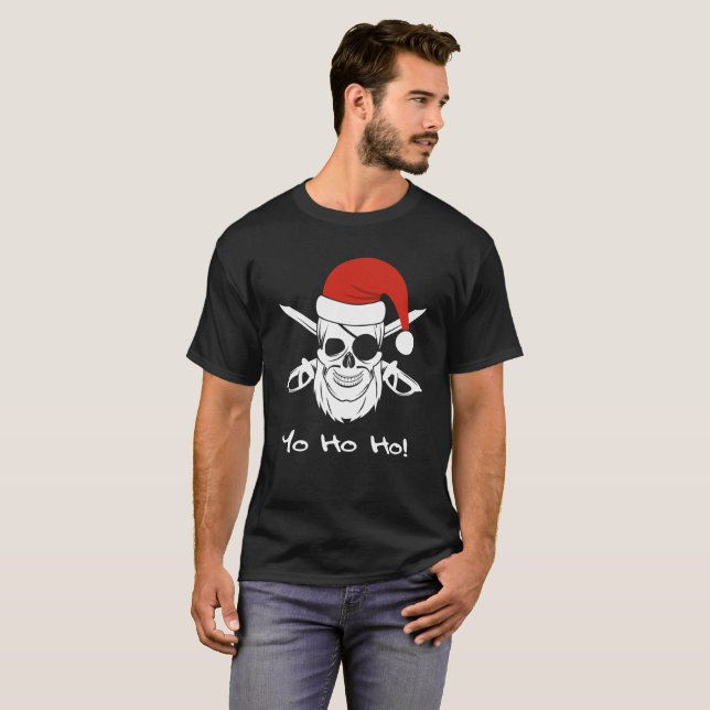 Camiseta Gorra de Santa del navidad del pirata de Yo Ho Ho (Anverso completo)