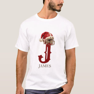 Camiseta Gorra de Santa Fútbol Monograma Nombre Navidad