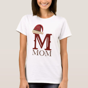 Camiseta Gorra de Santa occidental Monograma Mamá Navidad