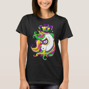 Camiseta Gorra de Unicorn Jester Rainbow Mardi Gras Mask