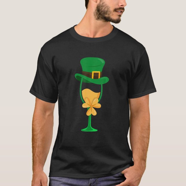 Camiseta Gorra de Vidrio St. Patrick's Day Clover Leaf Bow (Anverso)