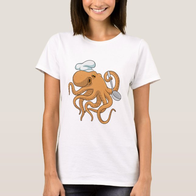 Camiseta Gorra del chef Octopus Cook (Anverso)