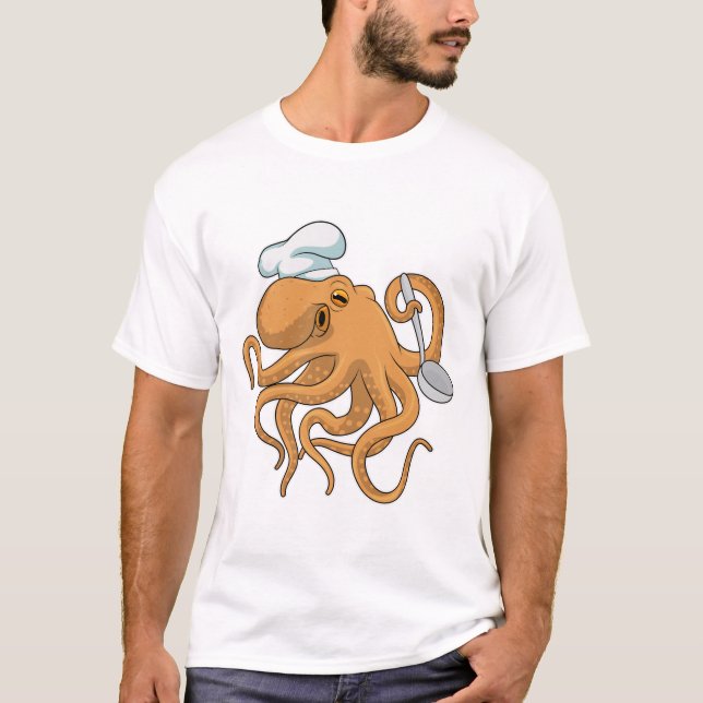 Camiseta Gorra del chef Octopus Cook (Anverso)