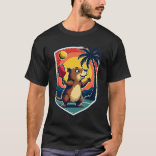 Camiseta Gorra del Club de Pickleball Capybara Retro Logo D
