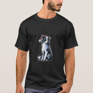 Camiseta Gorra del Collie Fronterizo Santa Claus Perro navi