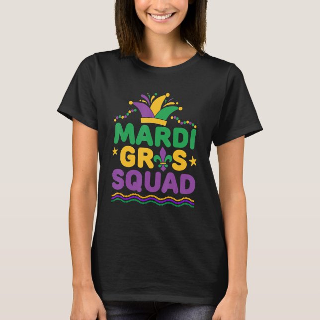 Camiseta Gorra del Escuadrón del Fiesta Mardi Gras Costume  (Anverso)
