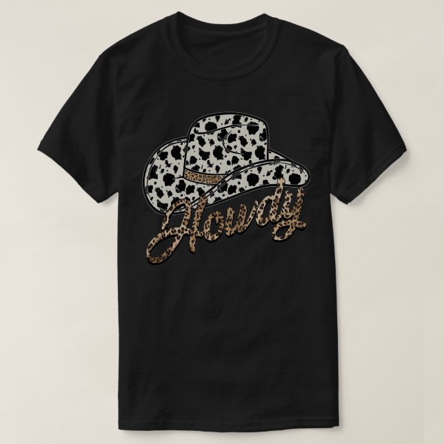 Camiseta Gorra del leopardo de la miel Howdy (Diseño del anverso)