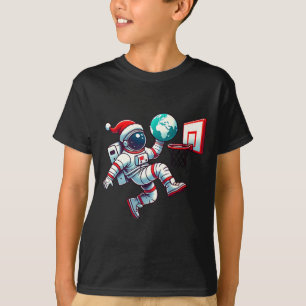 Camiseta Gorra divertida de Santa astronauta haciendo una v