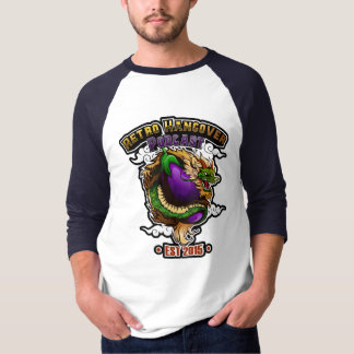 Camiseta Gorra el dragón de la berenjena 3/4 Sleeve Raglan