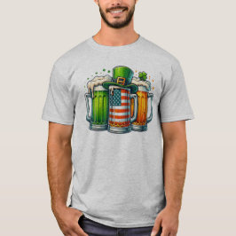 Camiseta 🇮 🇪 Gorra irlandés, bandera y cerveza norteameri