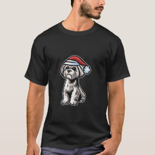 Camiseta Gorra maltés de Santa Claus Feliz Perro de Navidad