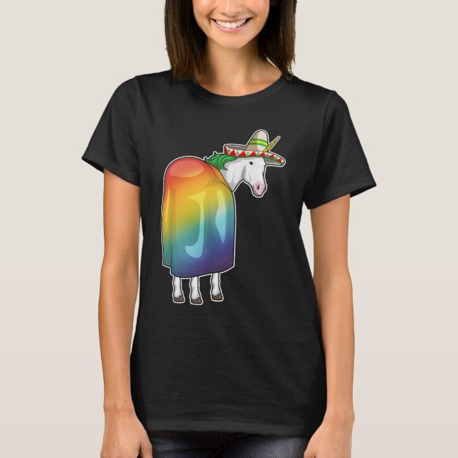 Camiseta Gorra mexicano del arcoiris de Unicornio (Anverso)