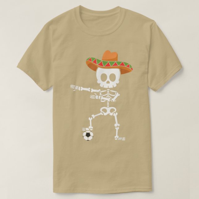 Camiseta Gorra mexicano Skeleton Soccer Cinco De Mayo  (Diseño del anverso)