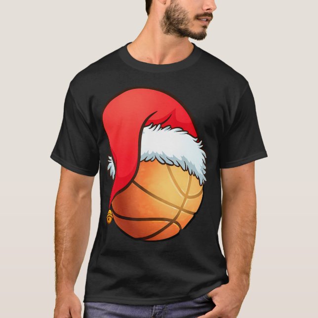 Camiseta Gorra Navidad De Baloncesto De La Pelota De Balonc (Anverso)