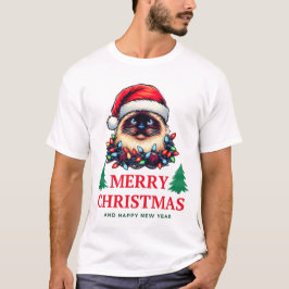 Camiseta Gorra Navidades Birman Cat Xmas