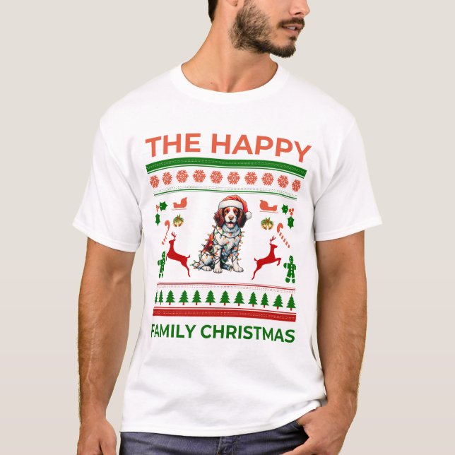 Camiseta Gorra Navidades de perro de Bretaña Spaniel (Anverso)