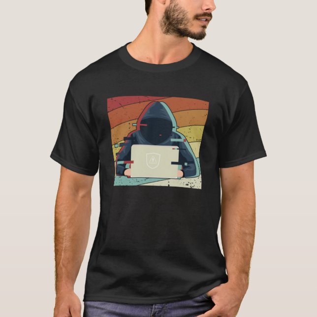 Camiseta Gorra negro retro Hacking Gorra blanco Hacker (Anverso)