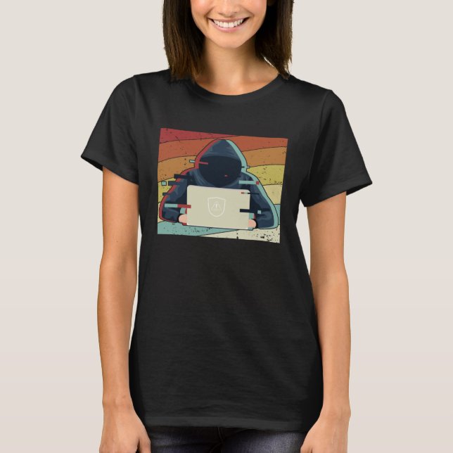 Camiseta Gorra negro retro Hacking Gorra blanco Hacker (Anverso)